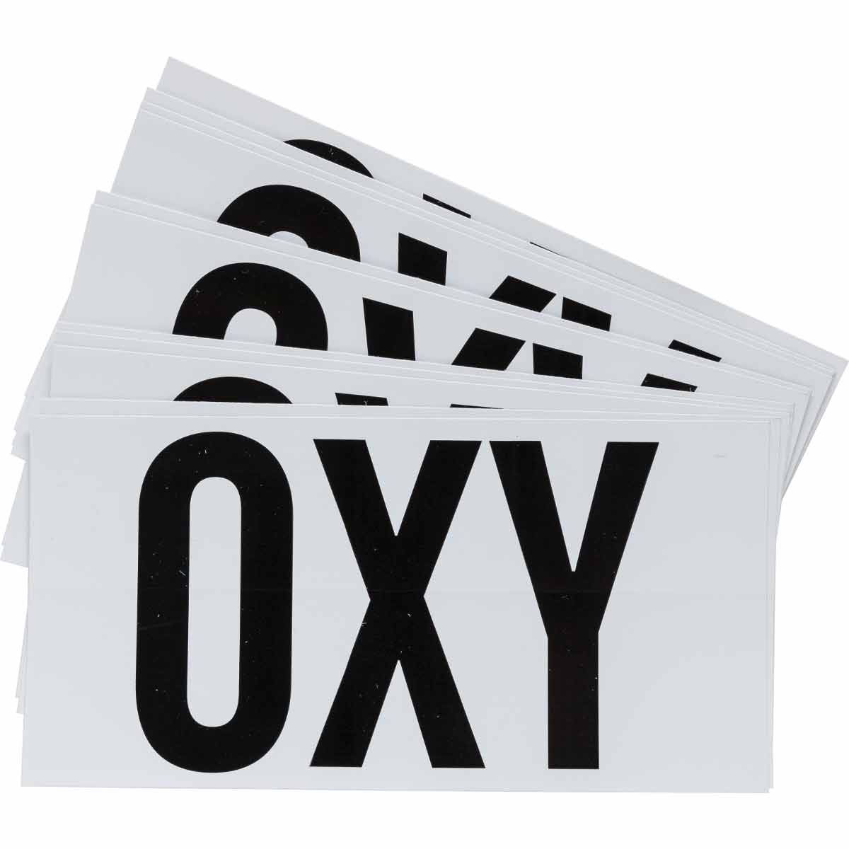 121052 B7569 3X6" BLK/WHT "OXY" LABEL 10/PK
