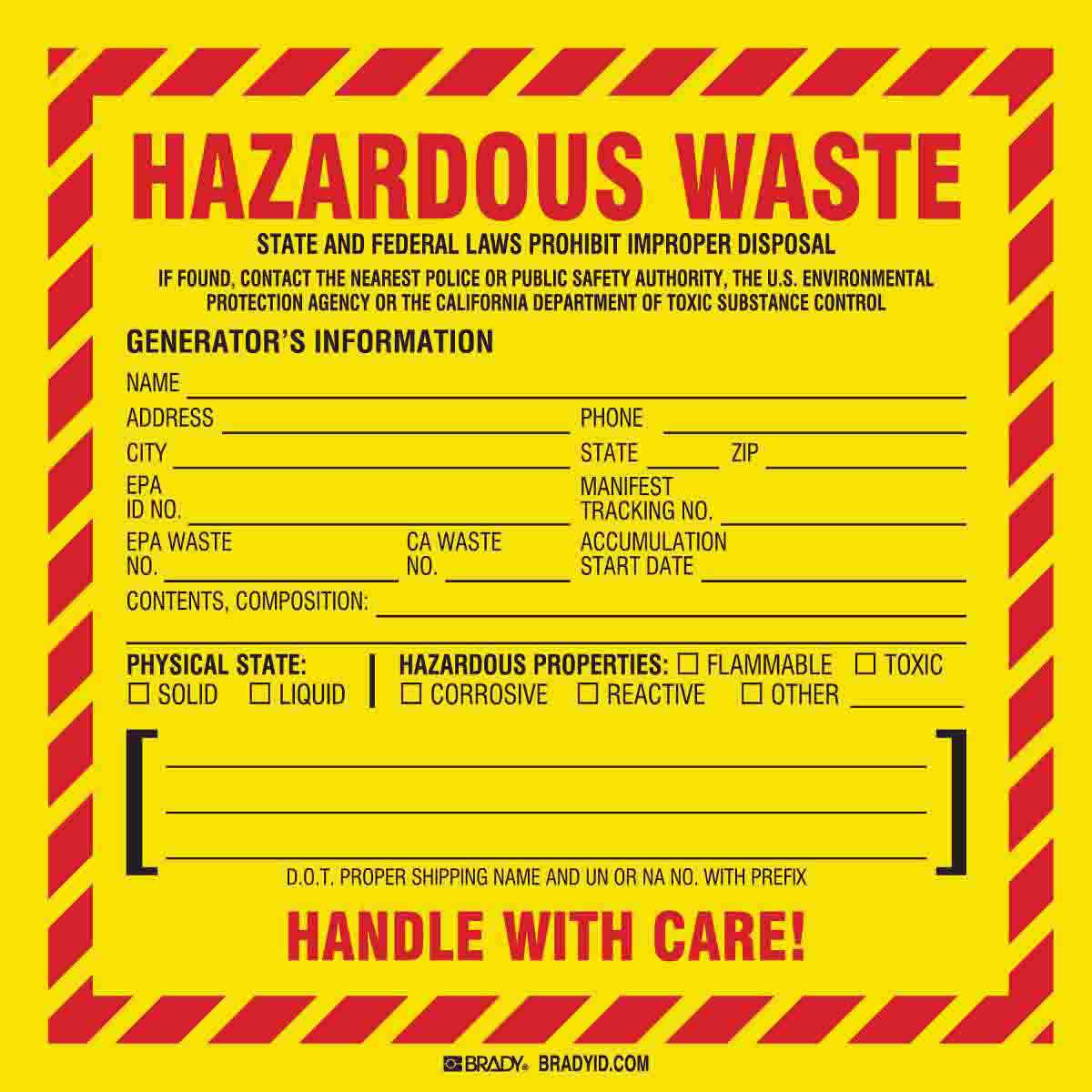Brady Part Hazardous Waste Federal And Or State Laws Prohibit