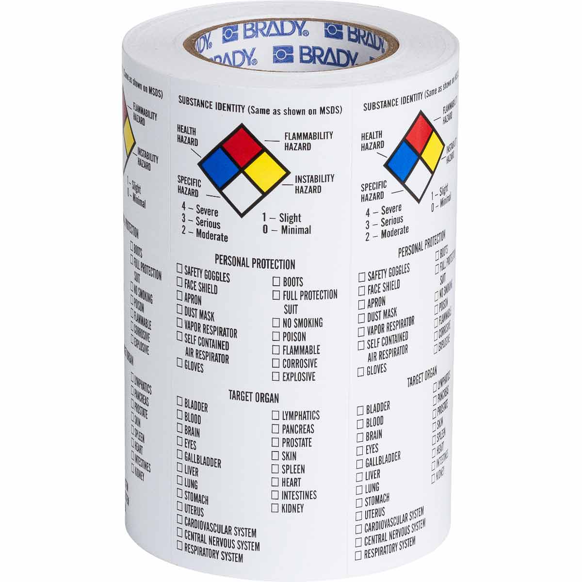121162 Vinyl Lbls 8x3 BK/BL/RD/YL on WT 500/RL