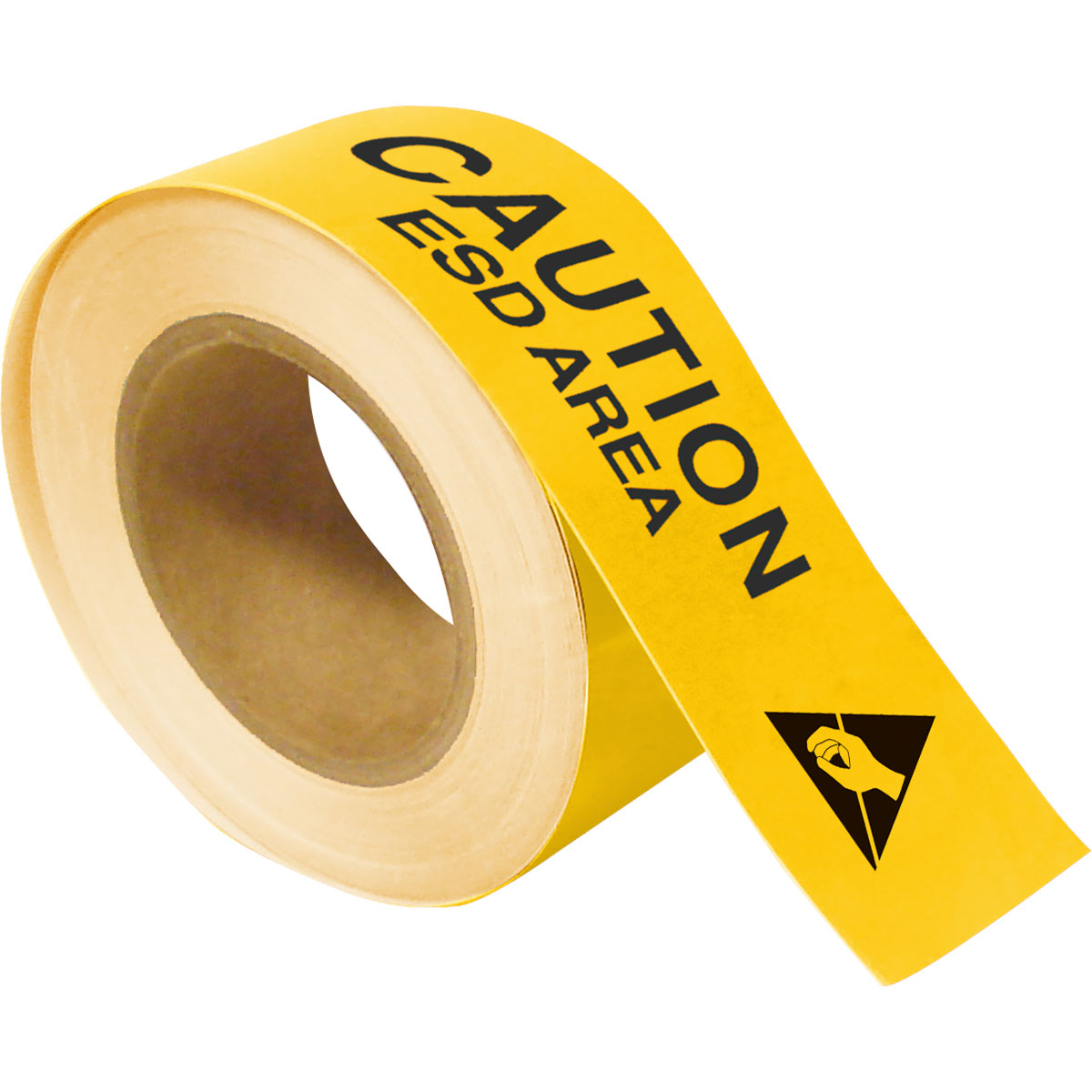 121367 B514 CAUTION ESD AREA 2X100 ROLL YELLOW