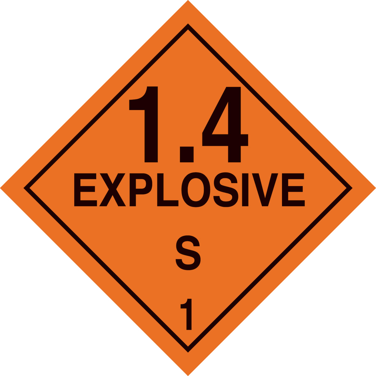 121425 B7569 4X4 BLK/ORG 500/RL HAZ MAT'L EXPL