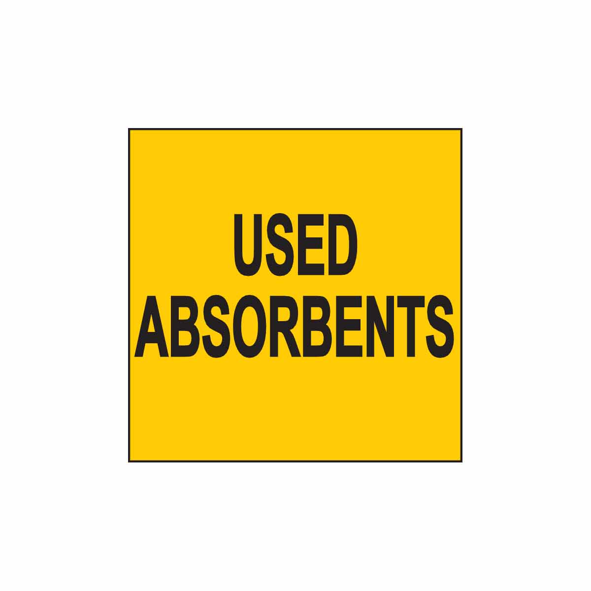 121433 B7569 6X6 BLK/YEL USED ABSORBENTS LABEL