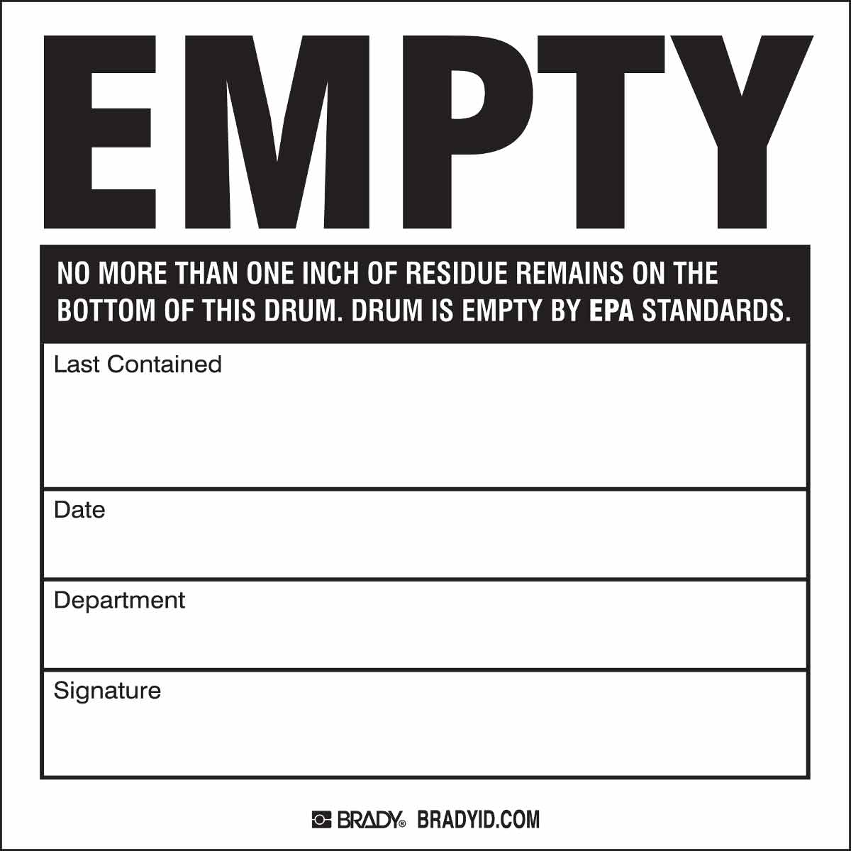 121439 DRUM LABELS - EMPTY