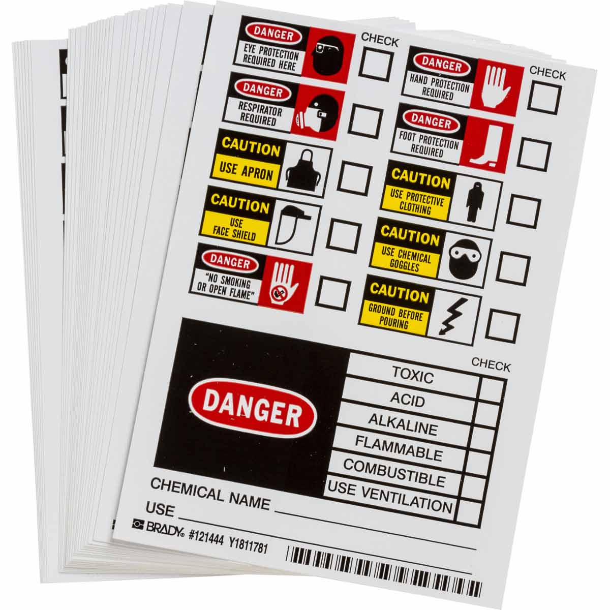 121444 B7569, 7"X5", CHECKLIST LABEL,50/PKG