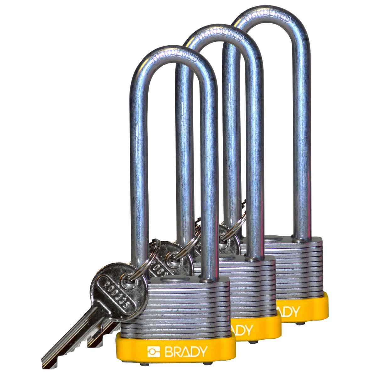 123255 Steel Padlock 3" Steel Shkl KA YL 3PK