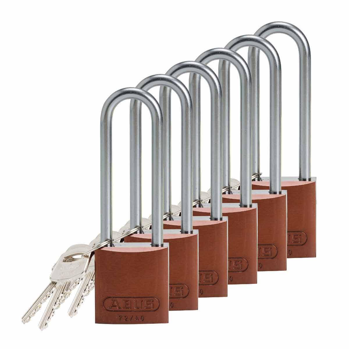 123290 Alum Padlock 3" Alum Shackle KD BN 6PK