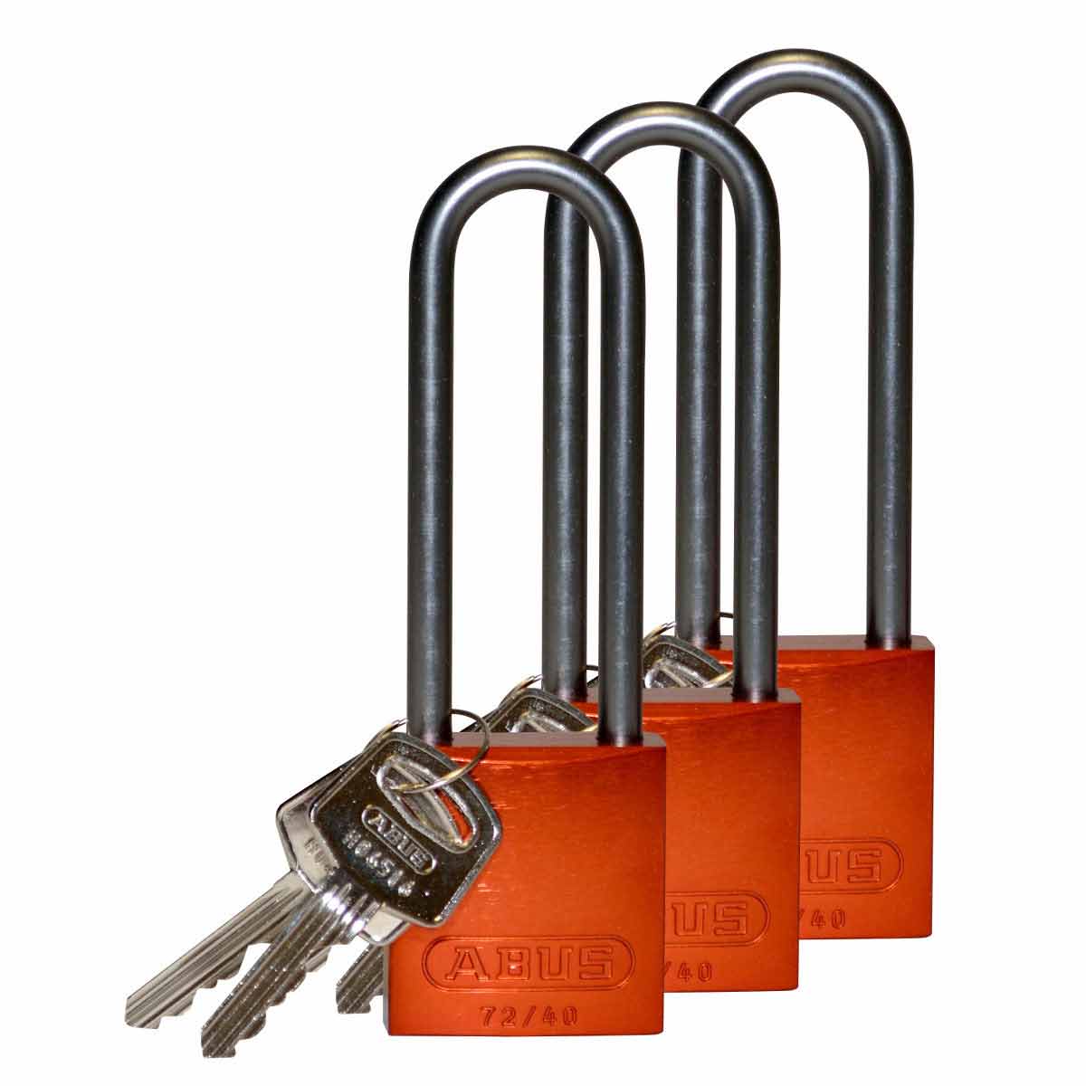 123306 Alum Padlock 3" Alum Shackle KA OR 3PK