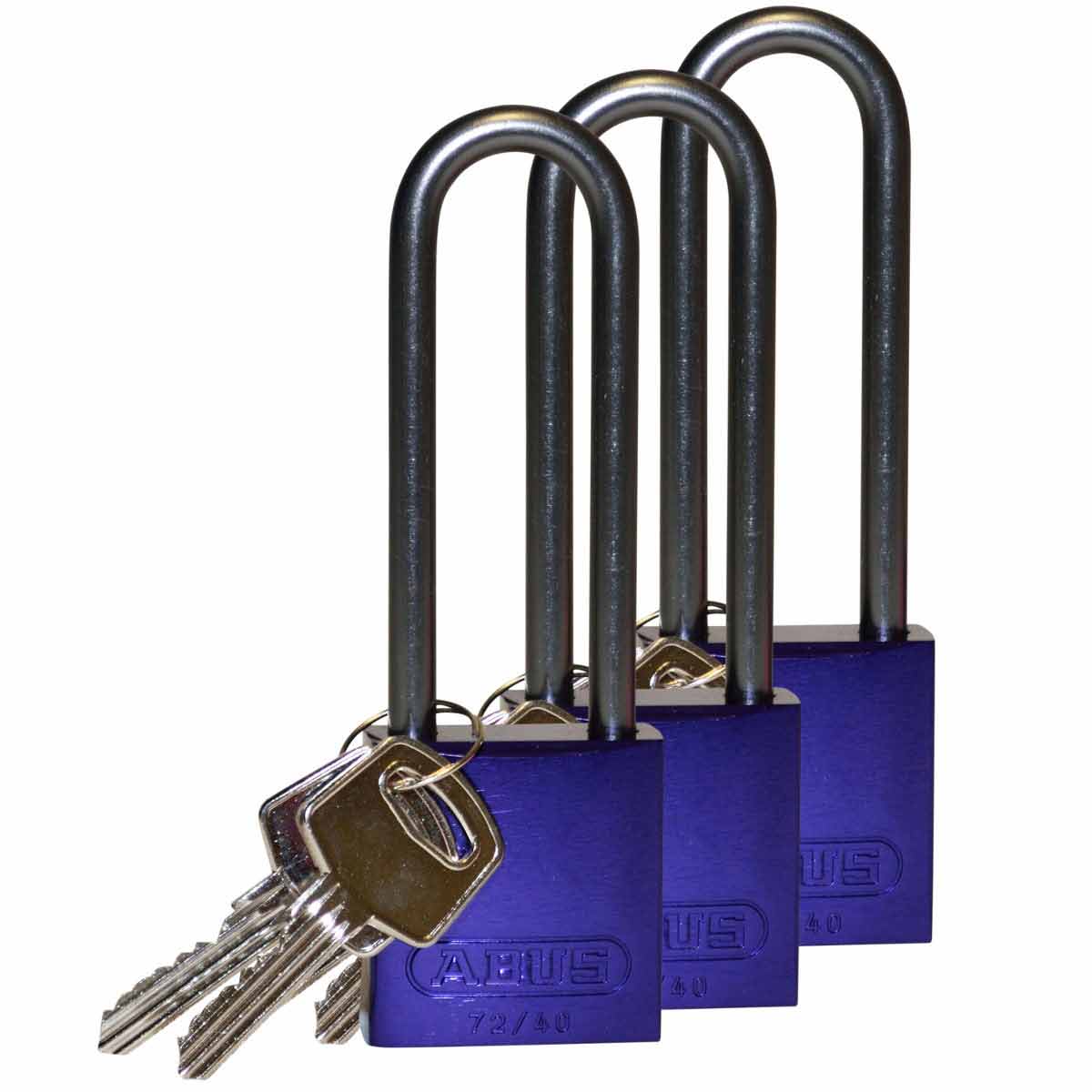 123309 Alum Padlock 3" Alum Shackle KA PL 3PK