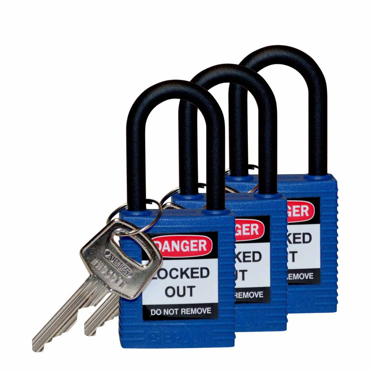 123334 Nylon Padlock 1.5" Nylon Shkl KA BU 3PK