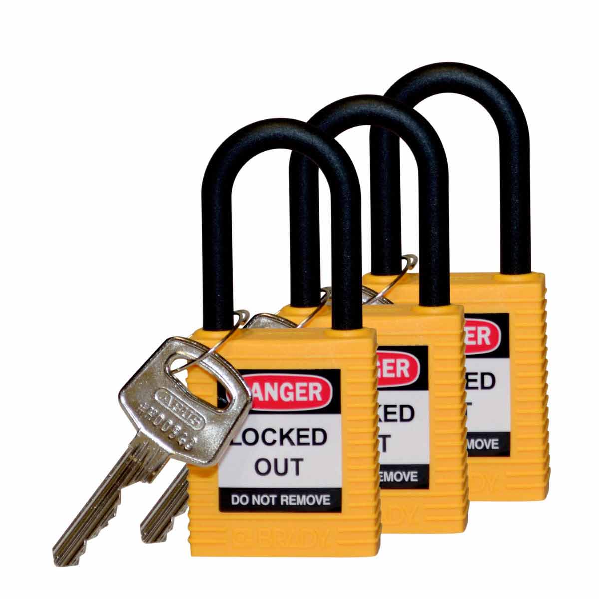 123336 Nylon Padlock 1.5" Nylon Shkl KA YL 3PK