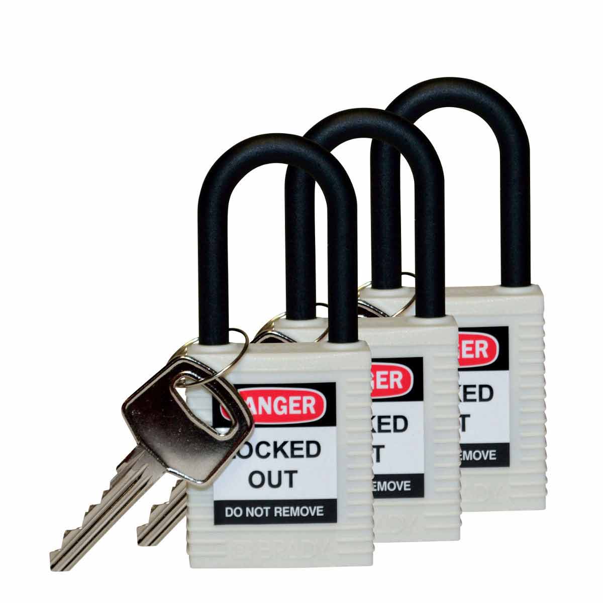123341 Nylon Padlock 1.5" KA WT 3PK