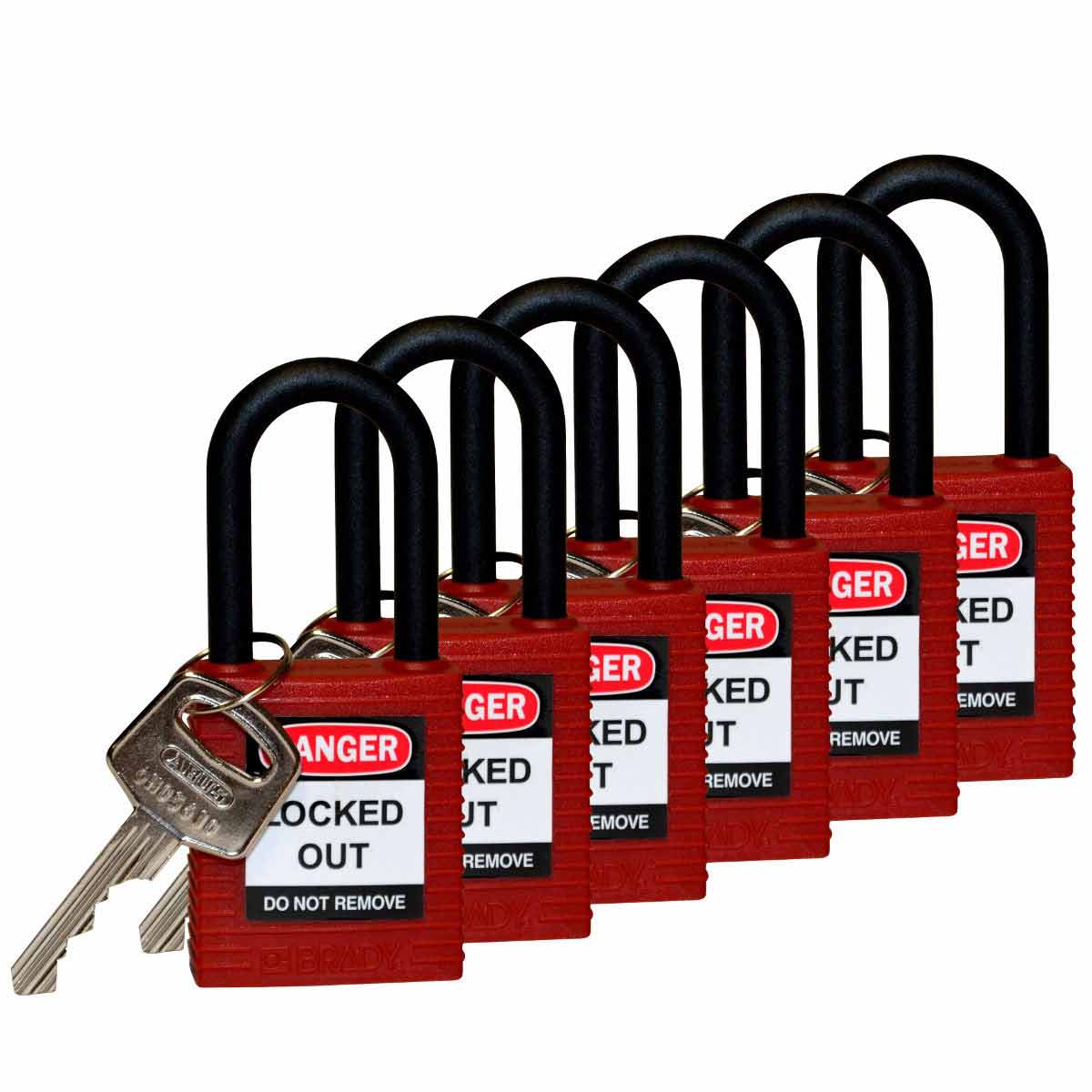 123342 Nylon Padlock 1.5" Nylon Shkl KA RD 6PK