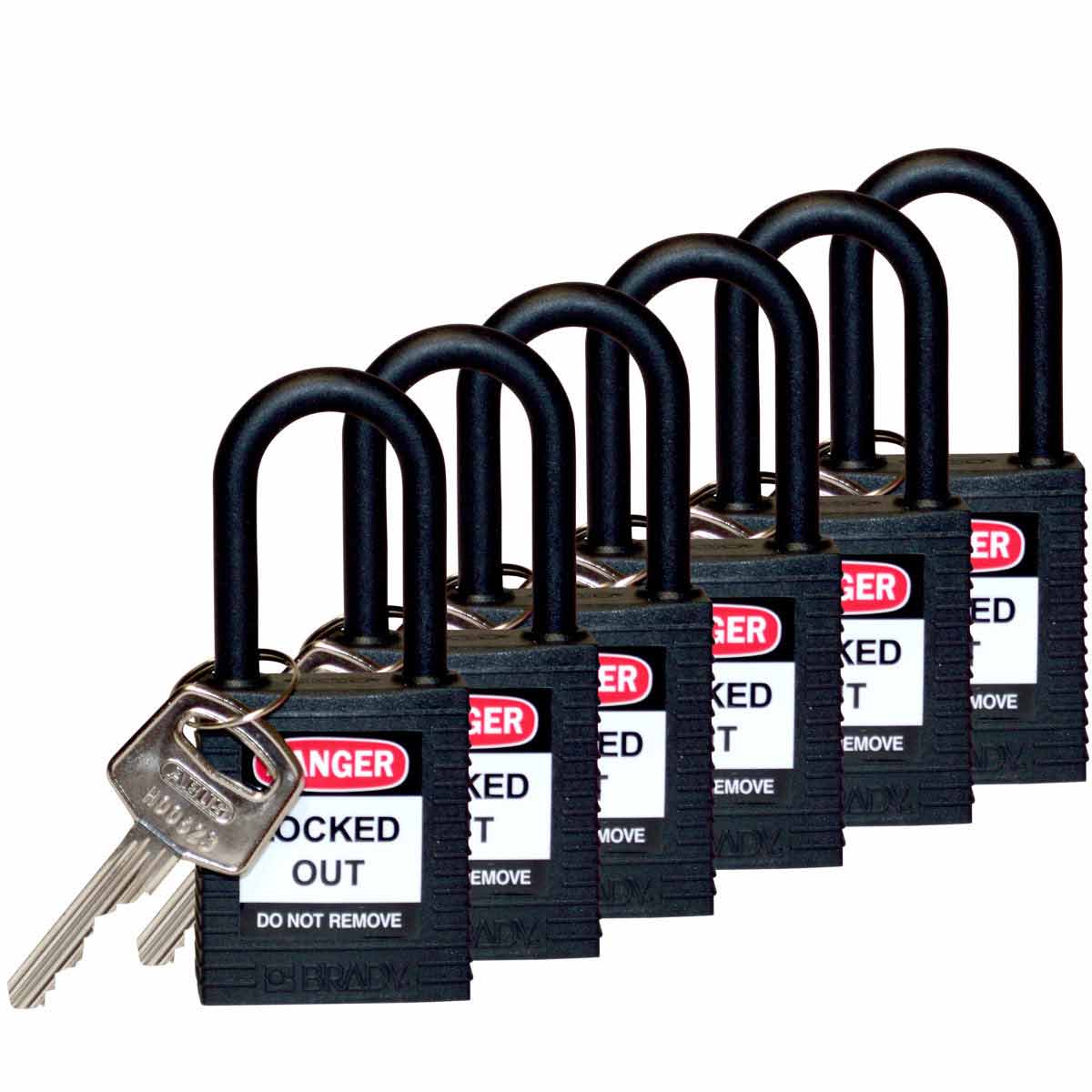 123347 Nylon Padlock 1.5" Nylon Shkl KA BK 6PK