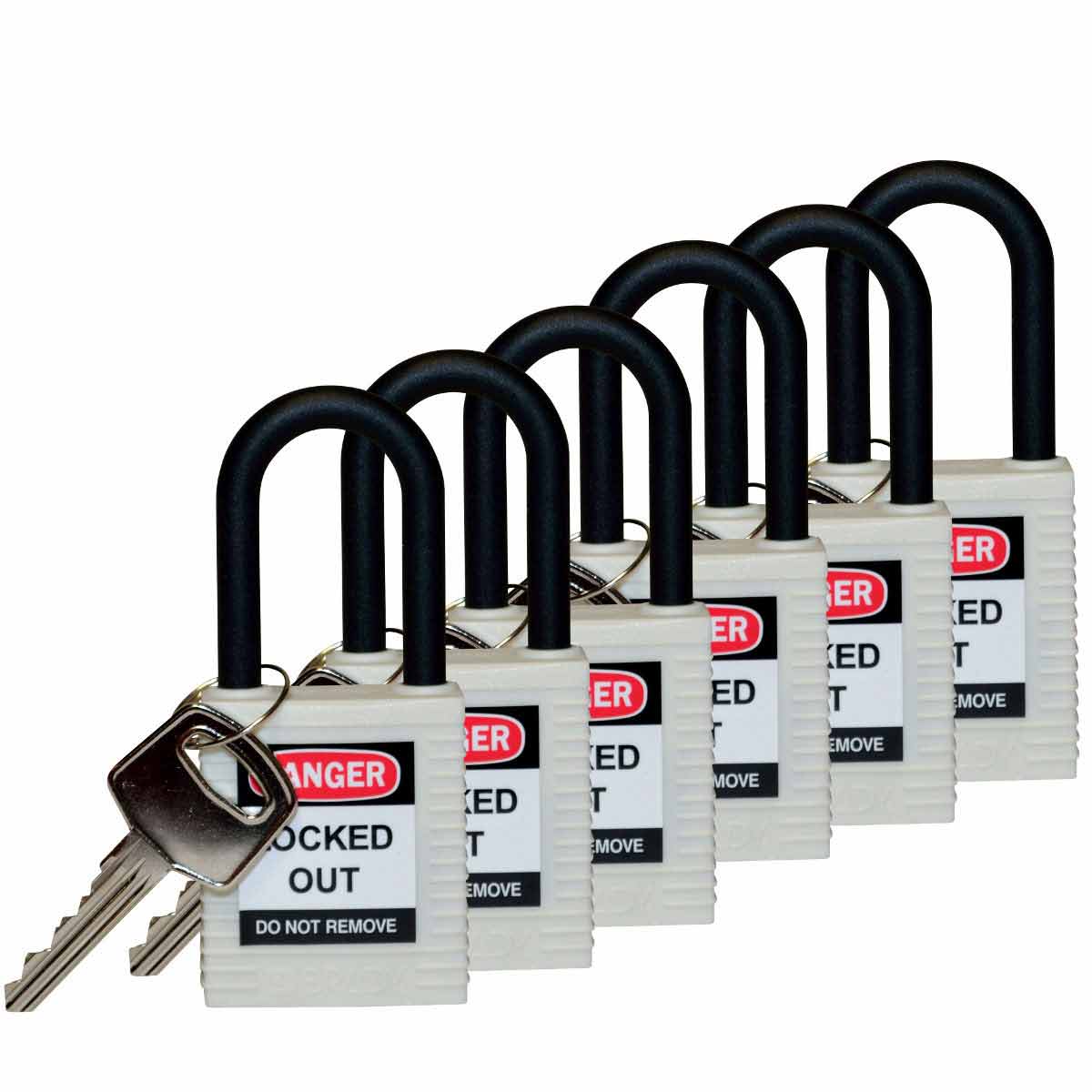 123350 Nylon Padlock 1.5" KA WT 6PK