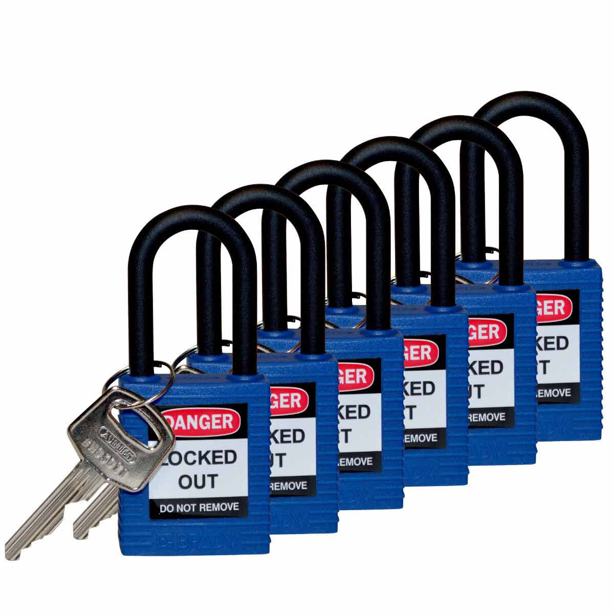 123352 Nylon Padlock 1.5" Nylon Shkl KD BU 6PK