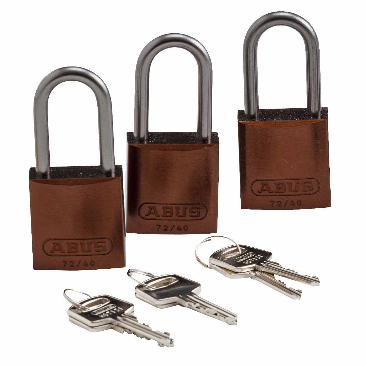 123434 Alum Padlock 1.5" Alum Shackle KA BN 3PK