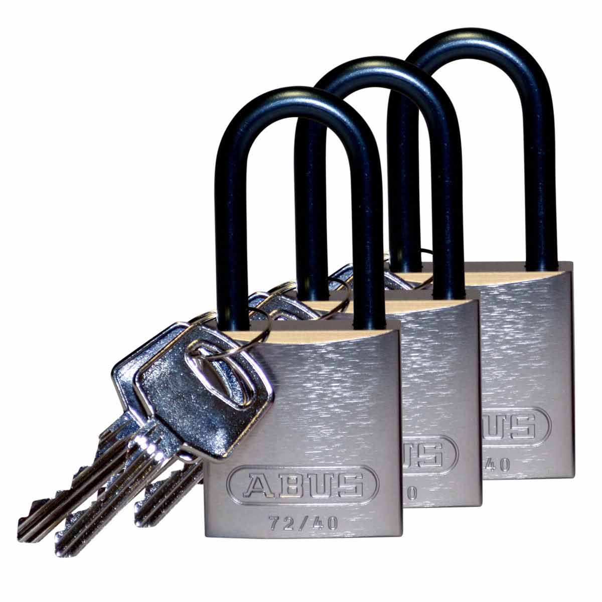 123436 Alum Padlock 1.5" Alum Shackle KA SL 3PK