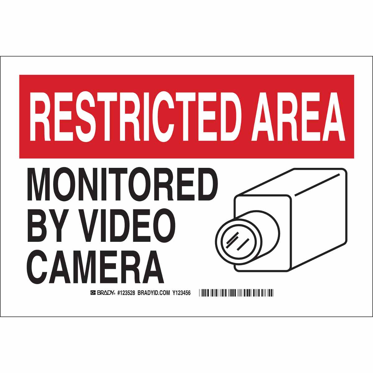 123526 B555 7X10 BLK/RED/WHT RESTRICTED ACCESS