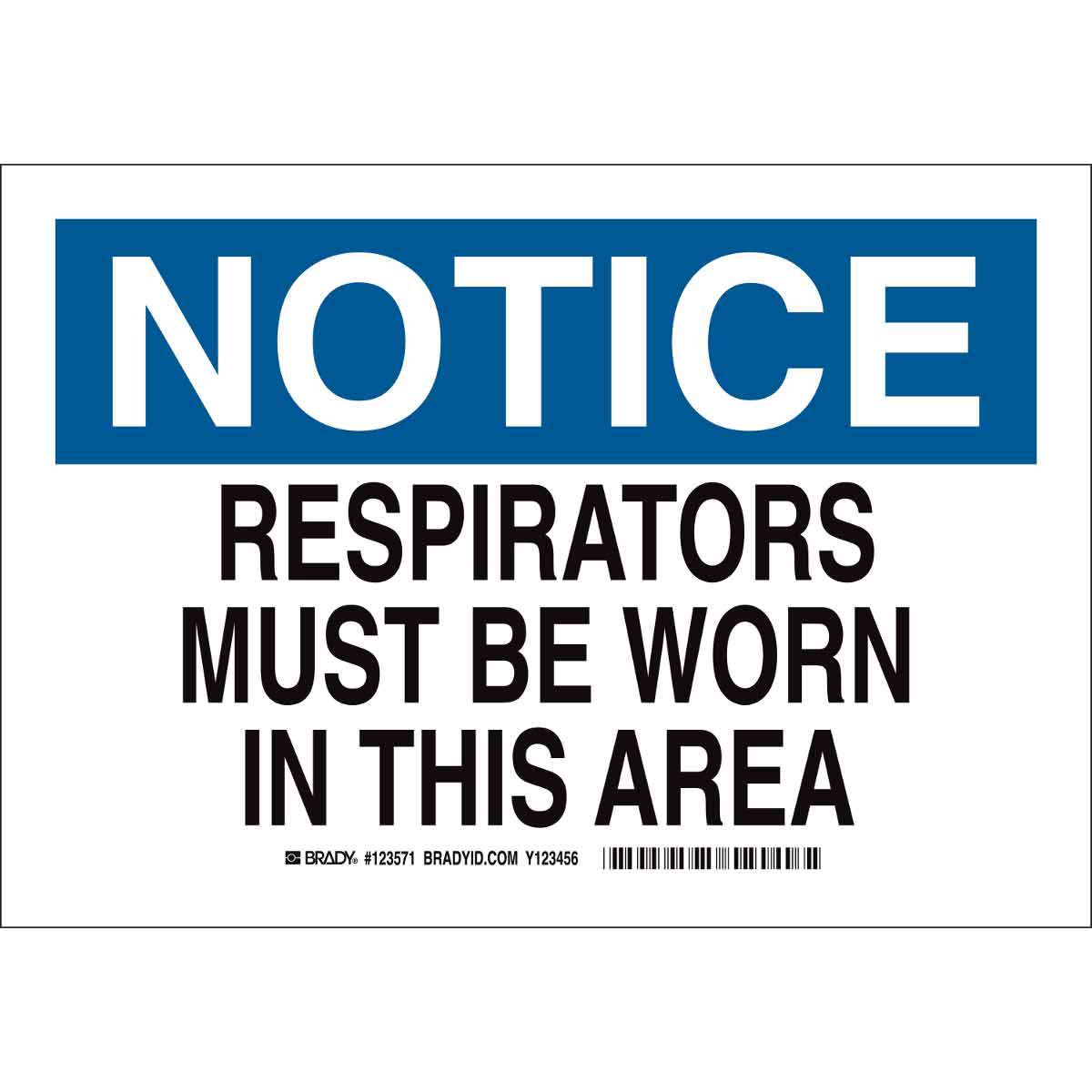 123571 B302 7X10 BLK/BLU/WHT NOTICE RESPIRATOR