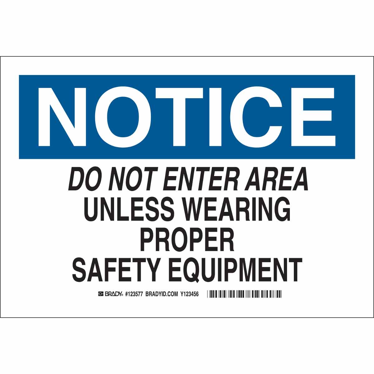 123580 B302 10X14 BLK/BLU/WHT NOTICE DO NOT