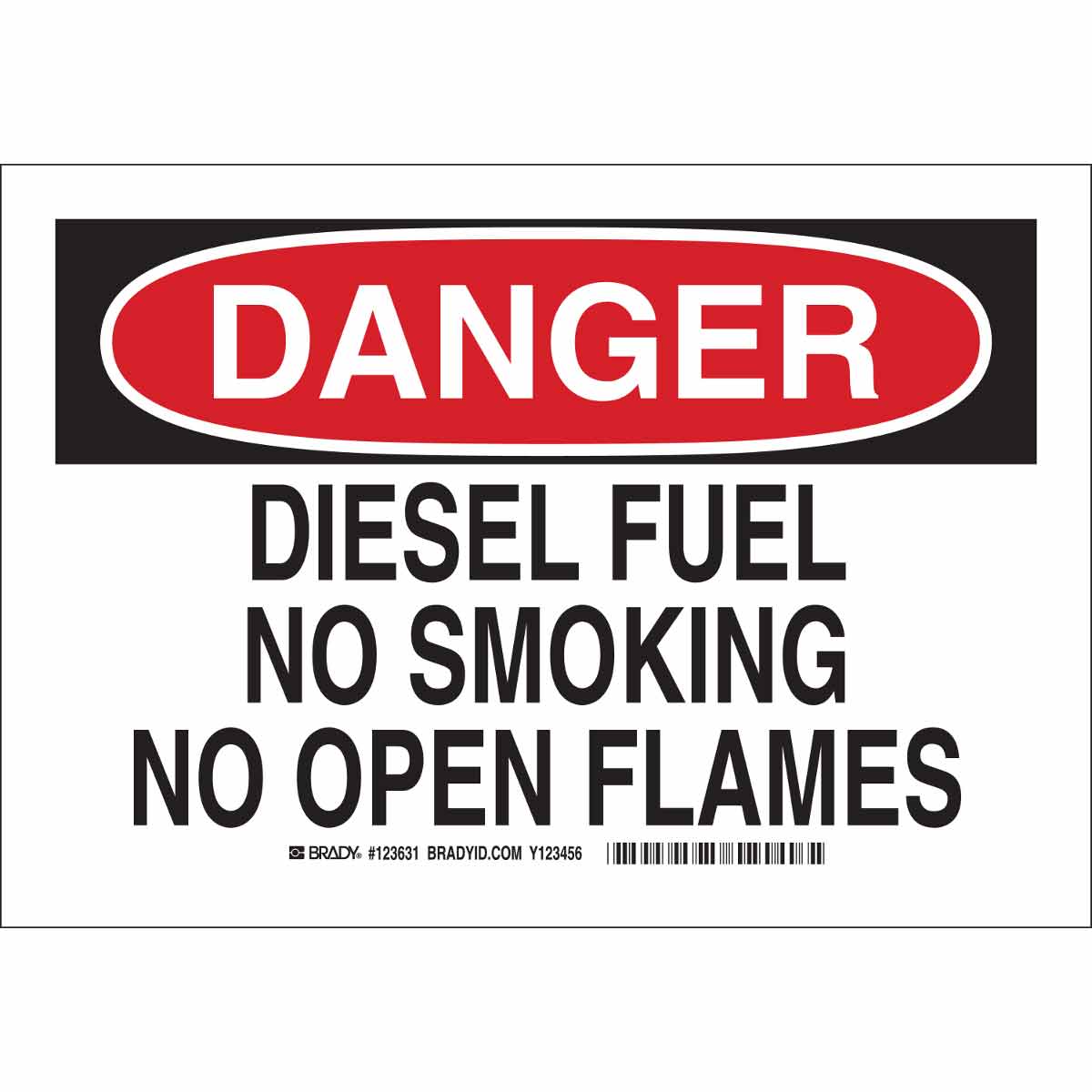 123634 B302 10X14 BLK/RED/WHT DANGER DIESEL