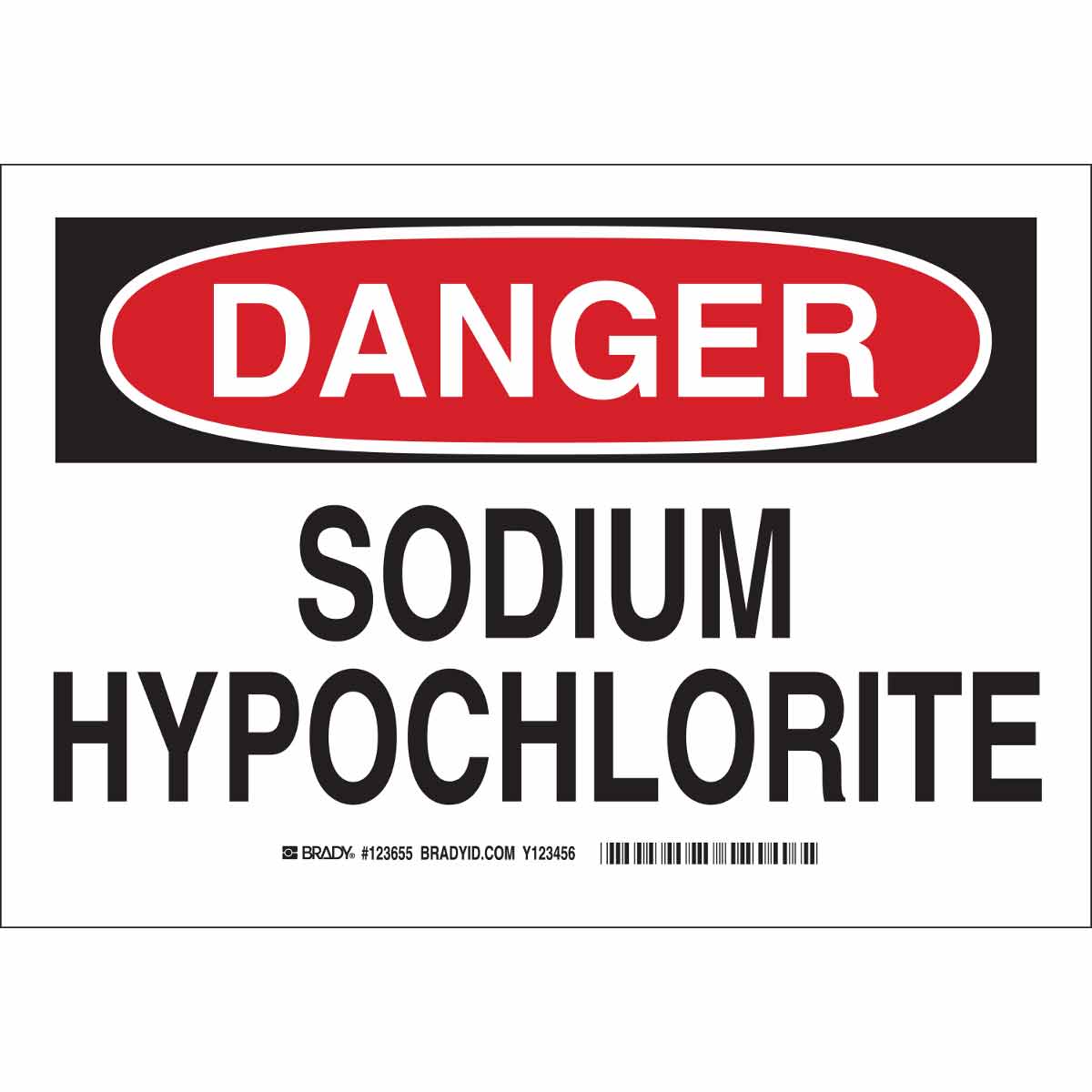 Danger Sodium Hypochlorite Sign Brady Bradyid Com