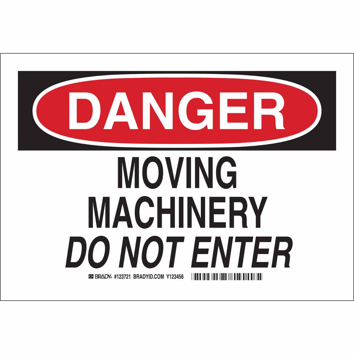 123721 B302 7X10 BLK/RED/WHT DANGER MOVING