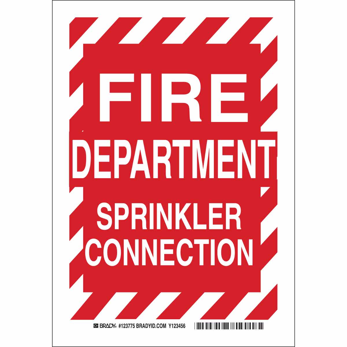 123773 B555 10X7 WHT/RED FIRE DEPARTMENT SPRIN
