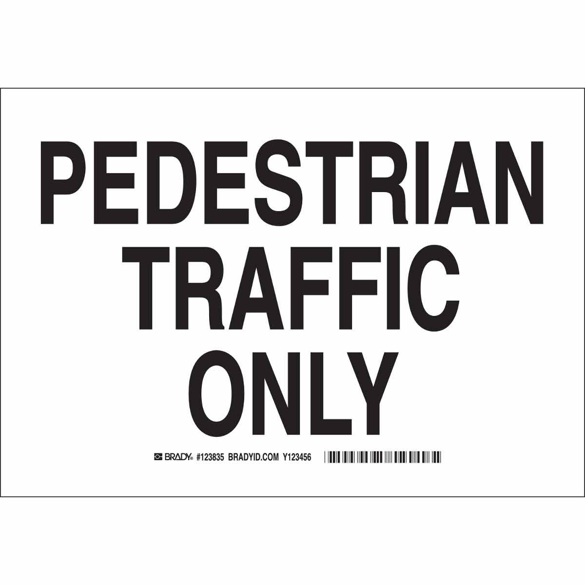 123835 B302 7X10 BLK/WHT PEDESTRIAN TRAFFIC