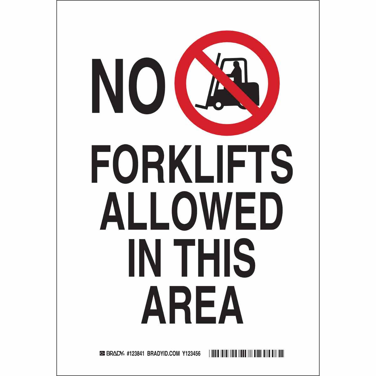 123842 B555 14X10 BLK/RD/WHT NO FORKLIFTS ALLOW