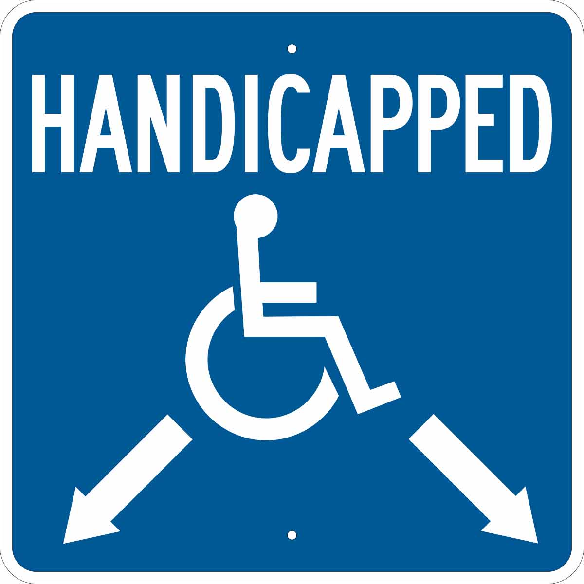 123876 B401 18X18 WHT/BLU HANDICAPPED