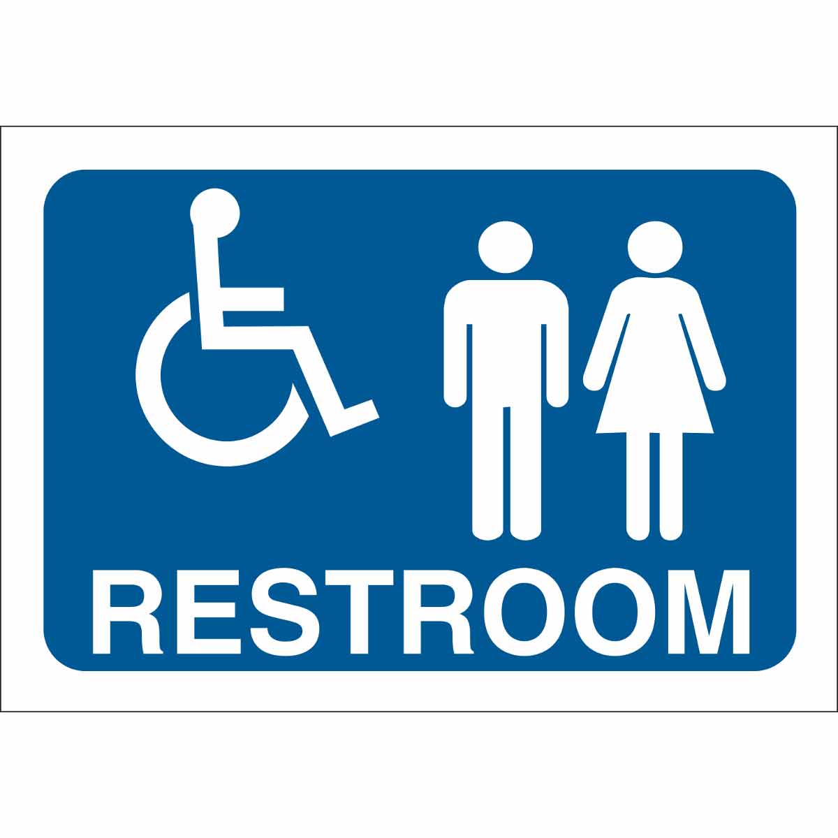 123882 B555 10X14 WHT/BLU RESTROOM