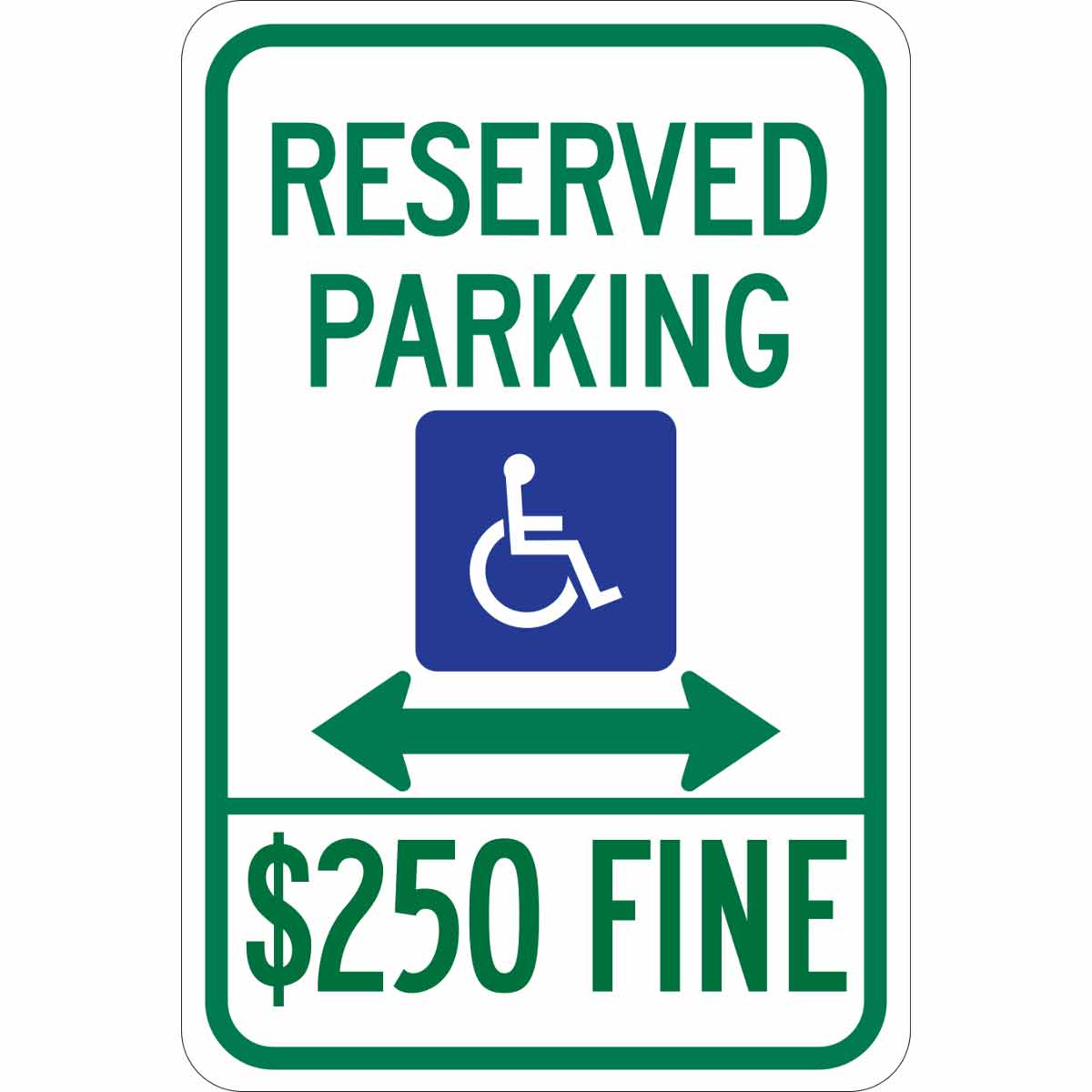 123890 B302 18X12 GRN/BLU/WHT RESERVED PARKING