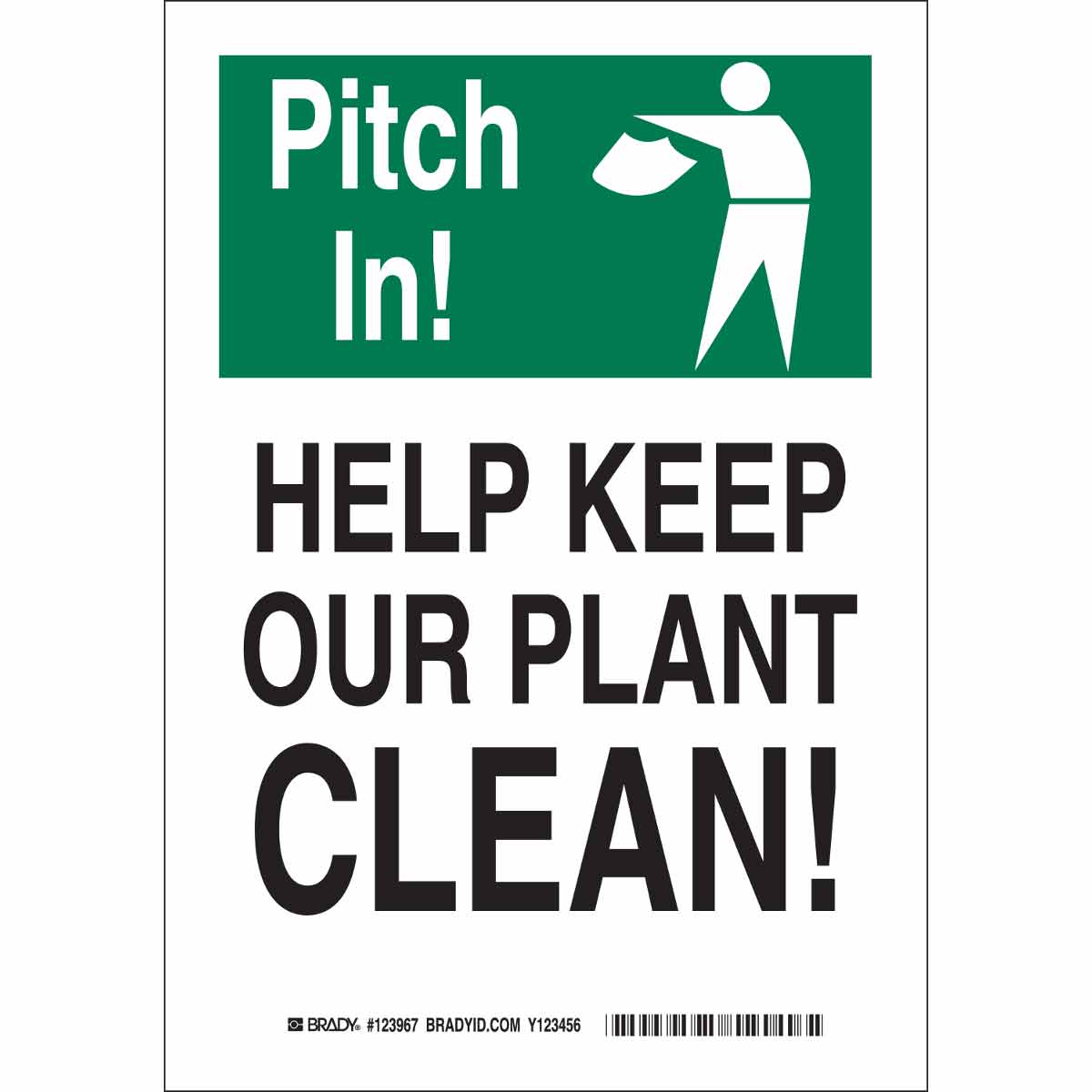 123970 B302 14X10 GRN/BLK/WHT PITCH IN HELP