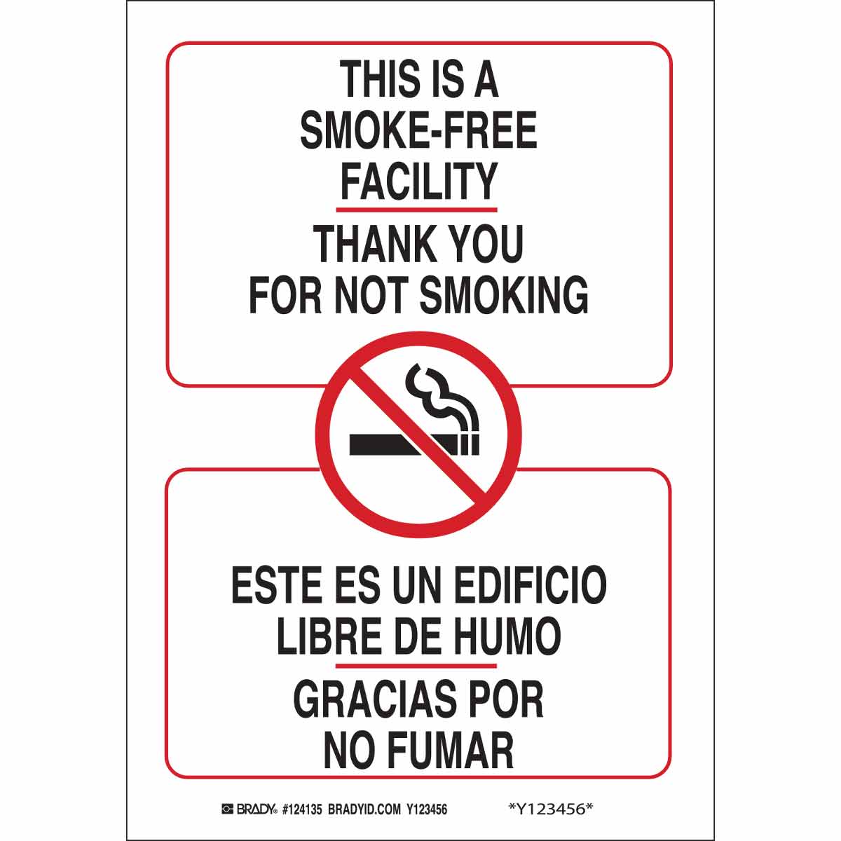 Prohibido Fumar Sign - Plastic