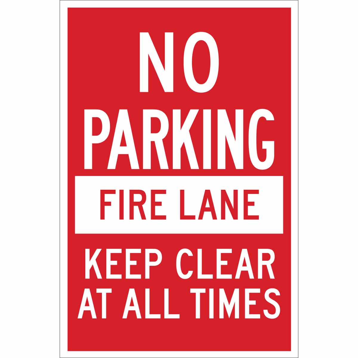 124325 B302 18X12 RED/WHT NO PARKING FIRE LANE
