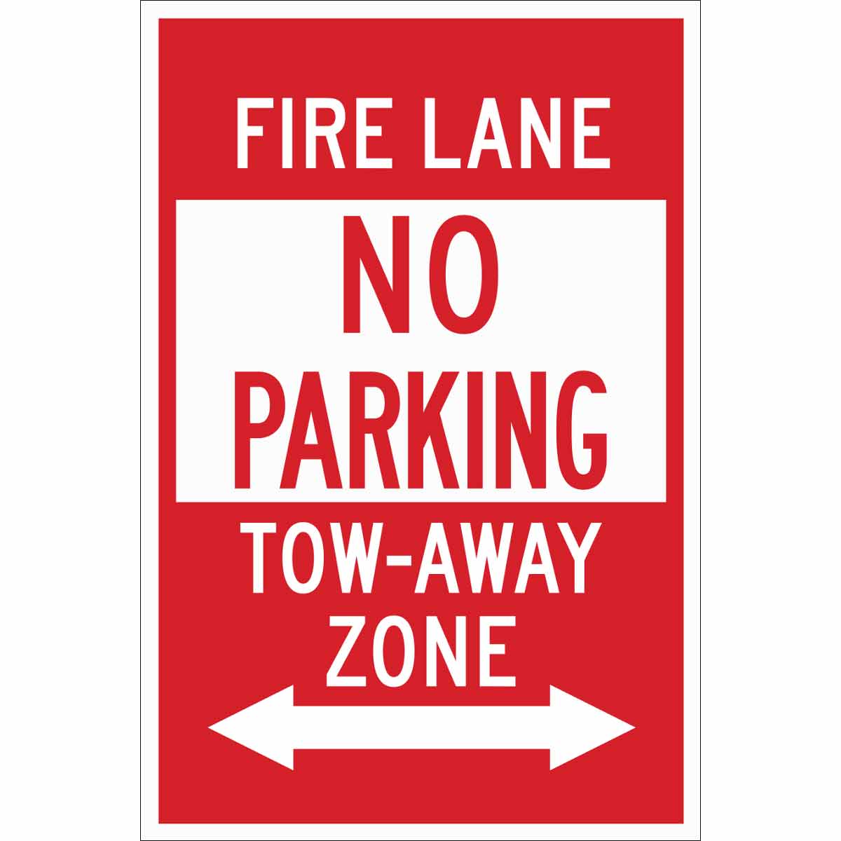 Brady Part: 124344 | Fire Lane NO PARKING Tow-Away Zone Sign | BradyID.com