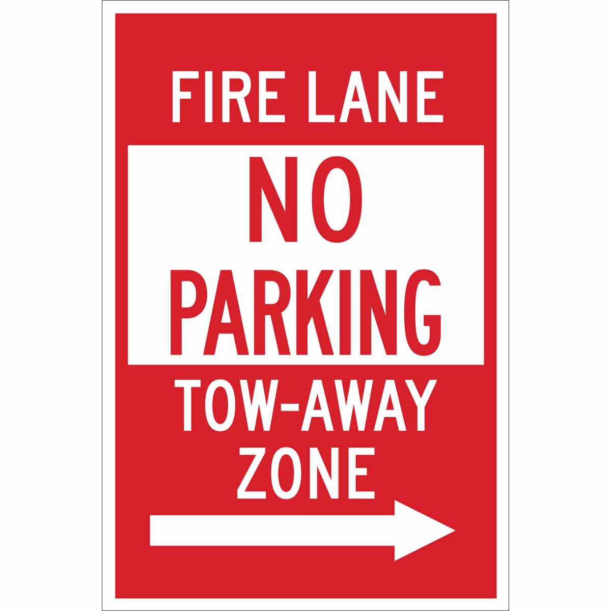 124349 B302 18X12 RED/WHT FIRE LANE NO PARKING