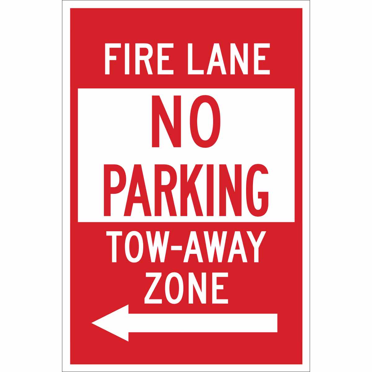 124352 B302 18X12 RED/WHT FIRE LANE NO PARKING