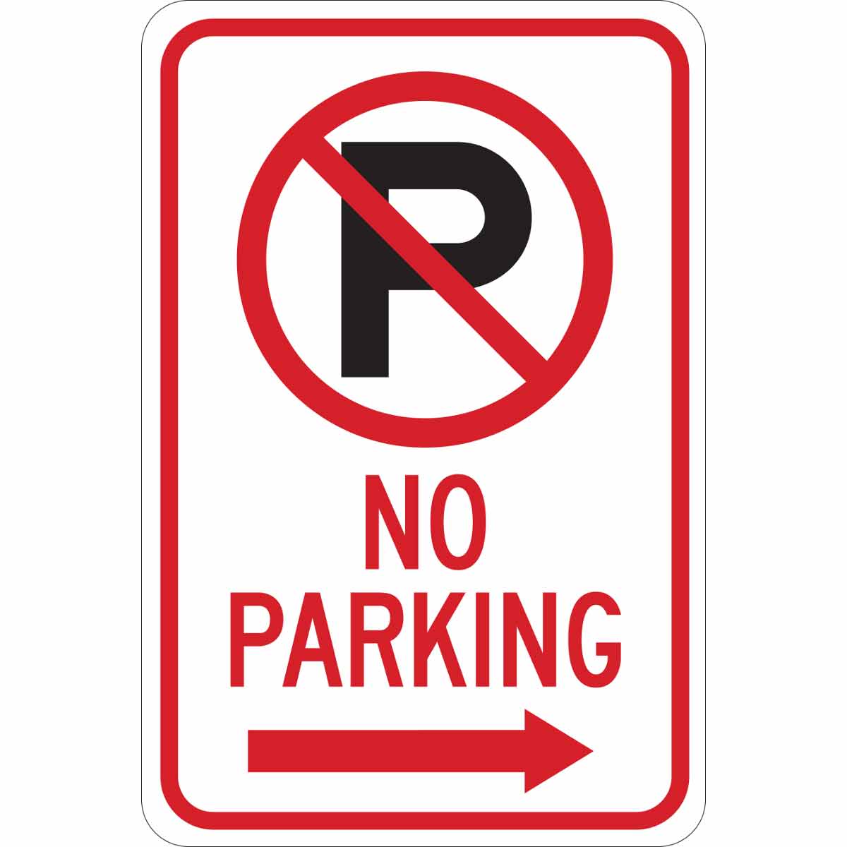 124382 B302 18X12 BLK/RED/WHT NO PARKING
