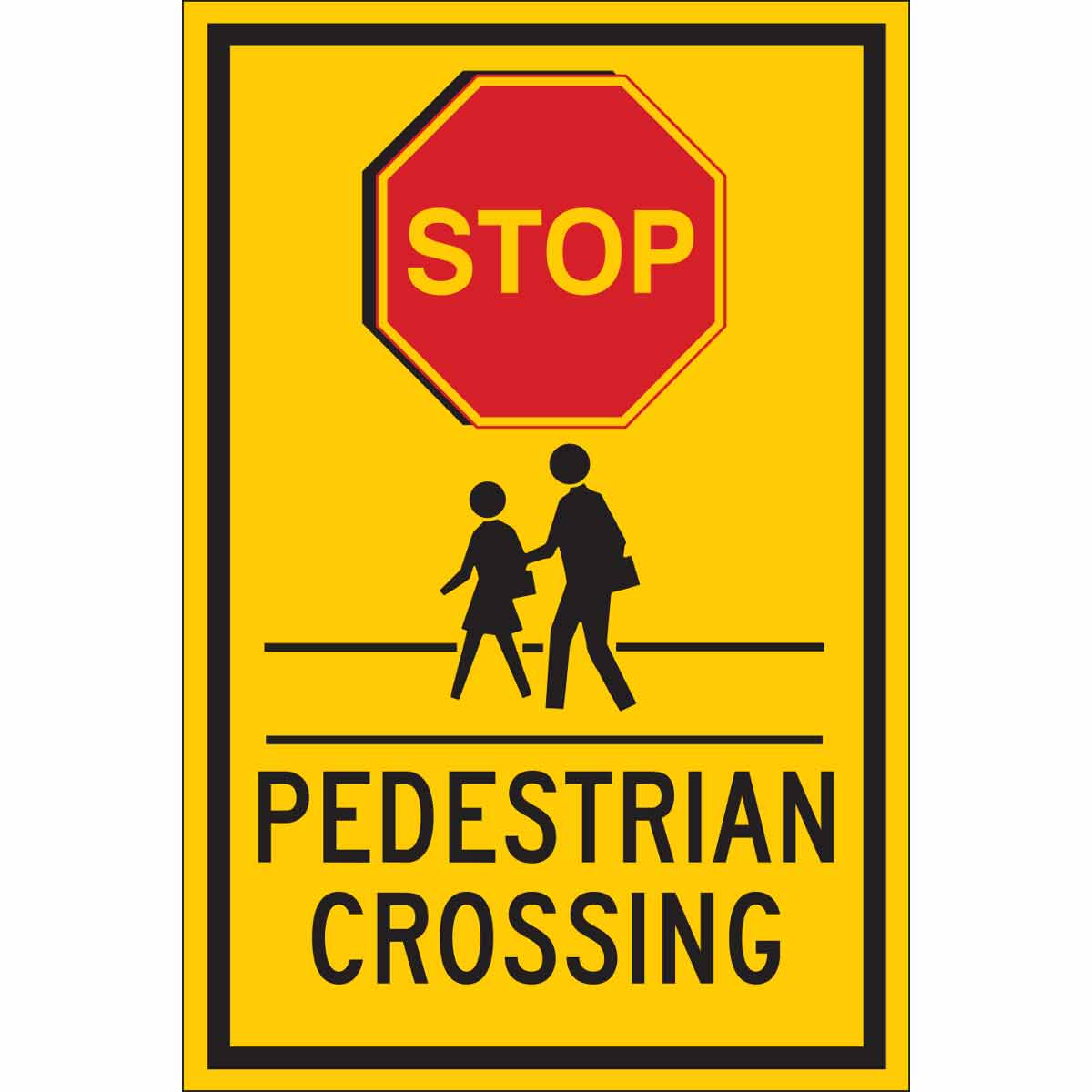 Brady Part: 124395 | STOP Pedestrian Crossing Sign | BradyID.com