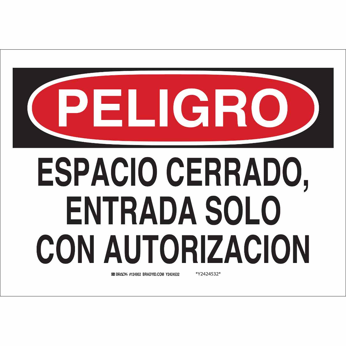37849 B555 10X14 RED/BLK/WHT DANGER/SPANISH