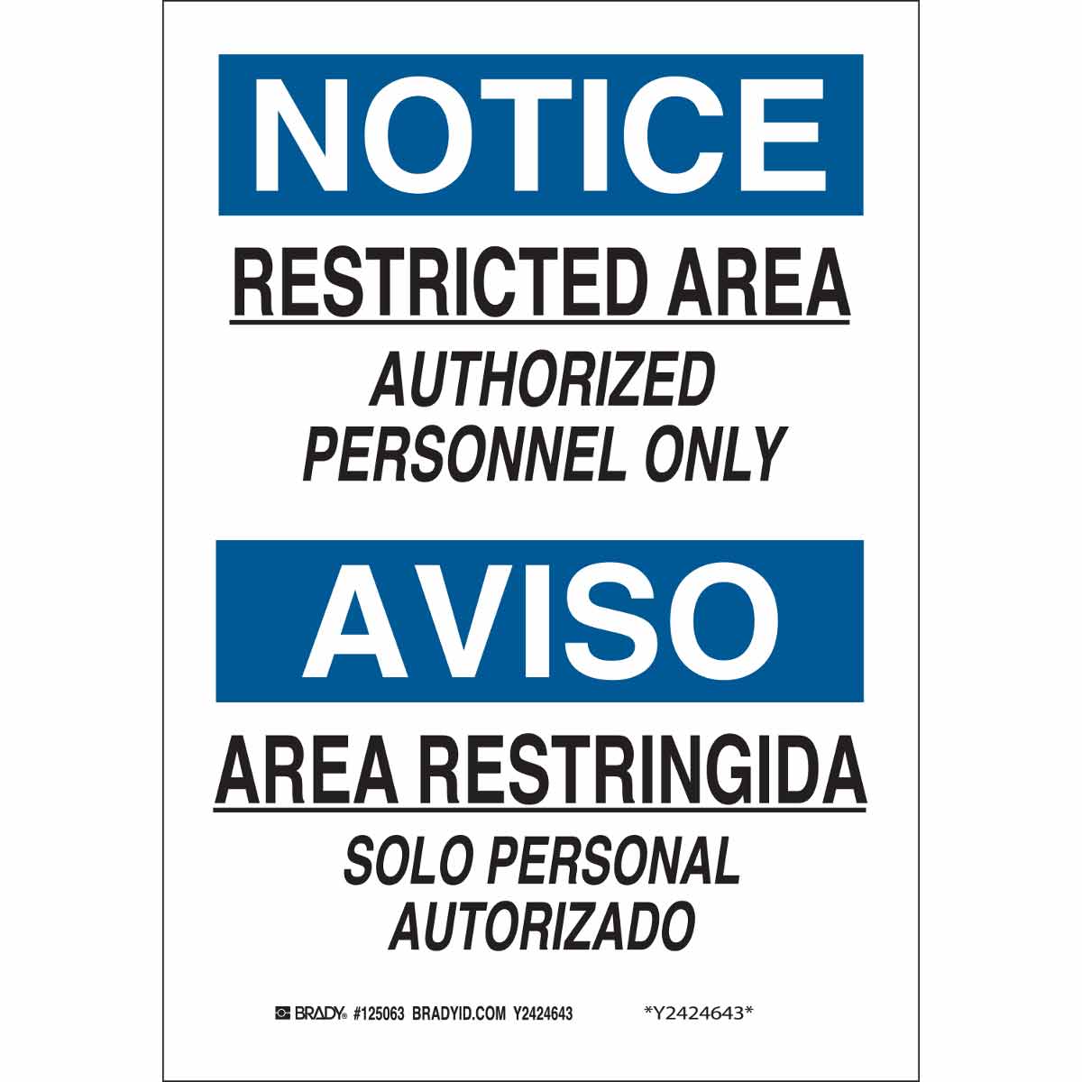 125064 B555 14X10 BLK/BLU/WHT BILING/NOTICE