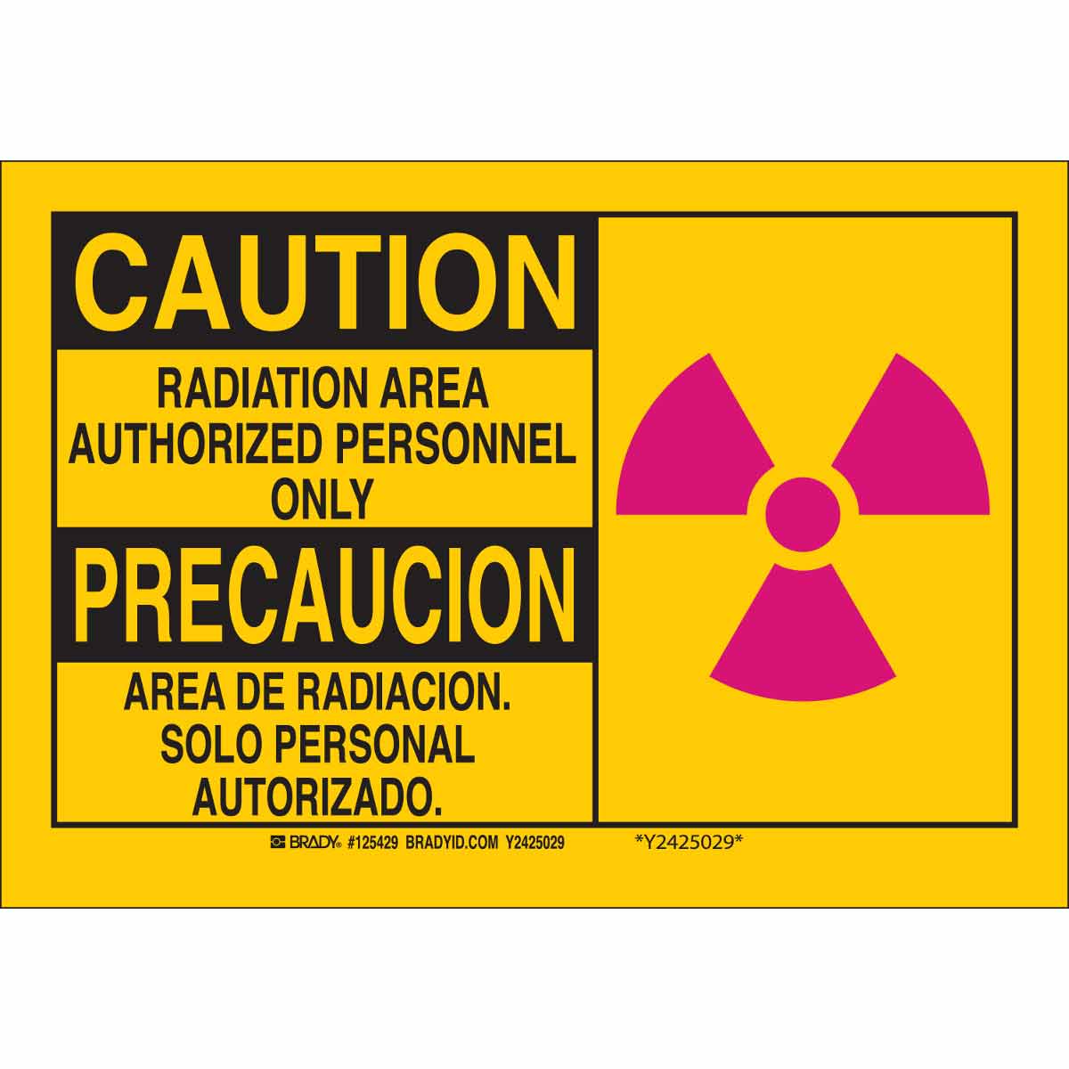 125430 B555 10X14 BLK/MAG/YEL BILING/CAUTION