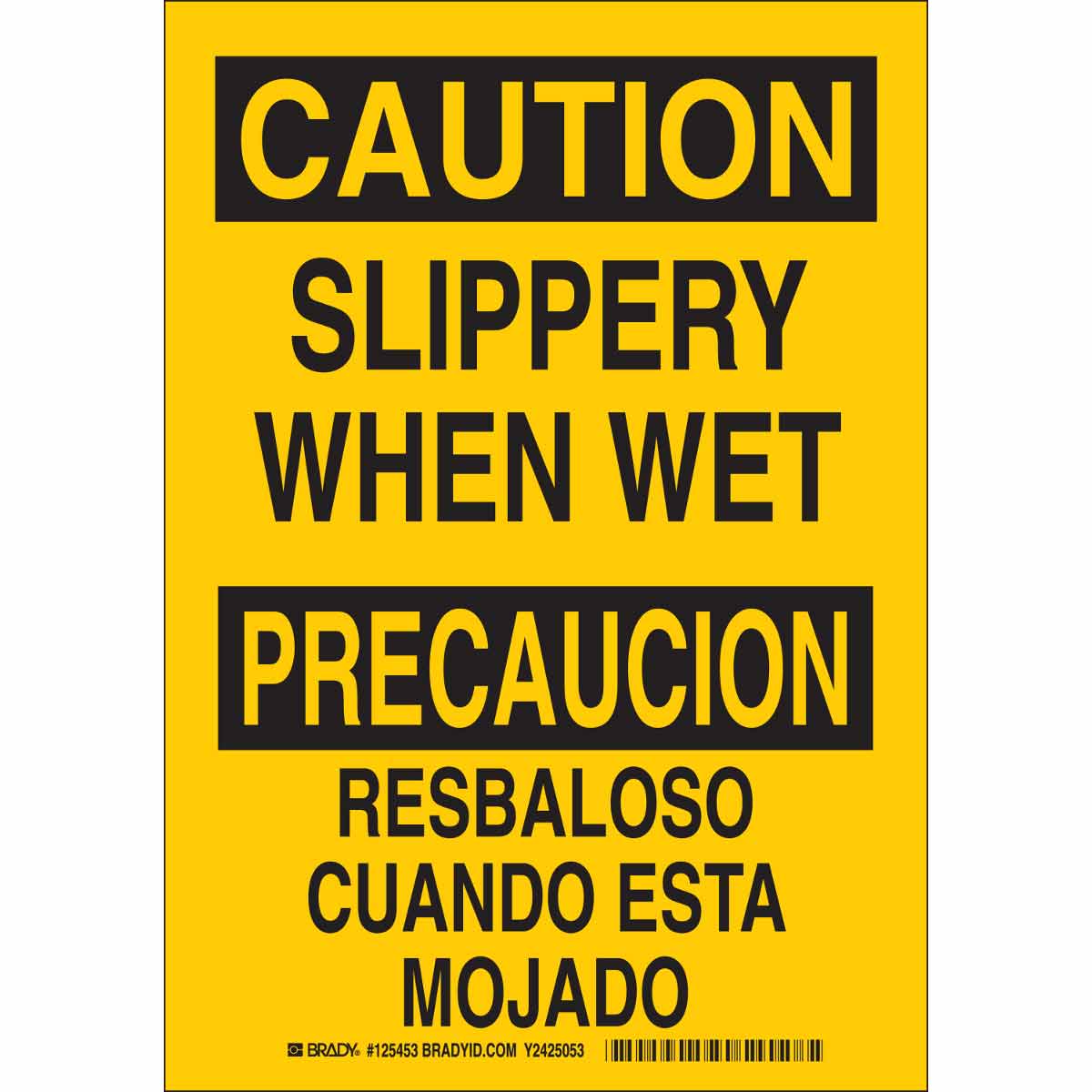 125454 B555 14X10 BLK/YEL BILING/CAUTION SLIP