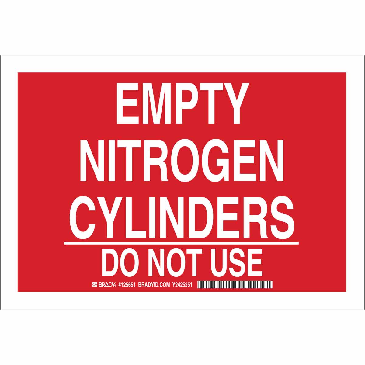 125653 B401 10X14 WHT/RED EMPTY NITROGEN