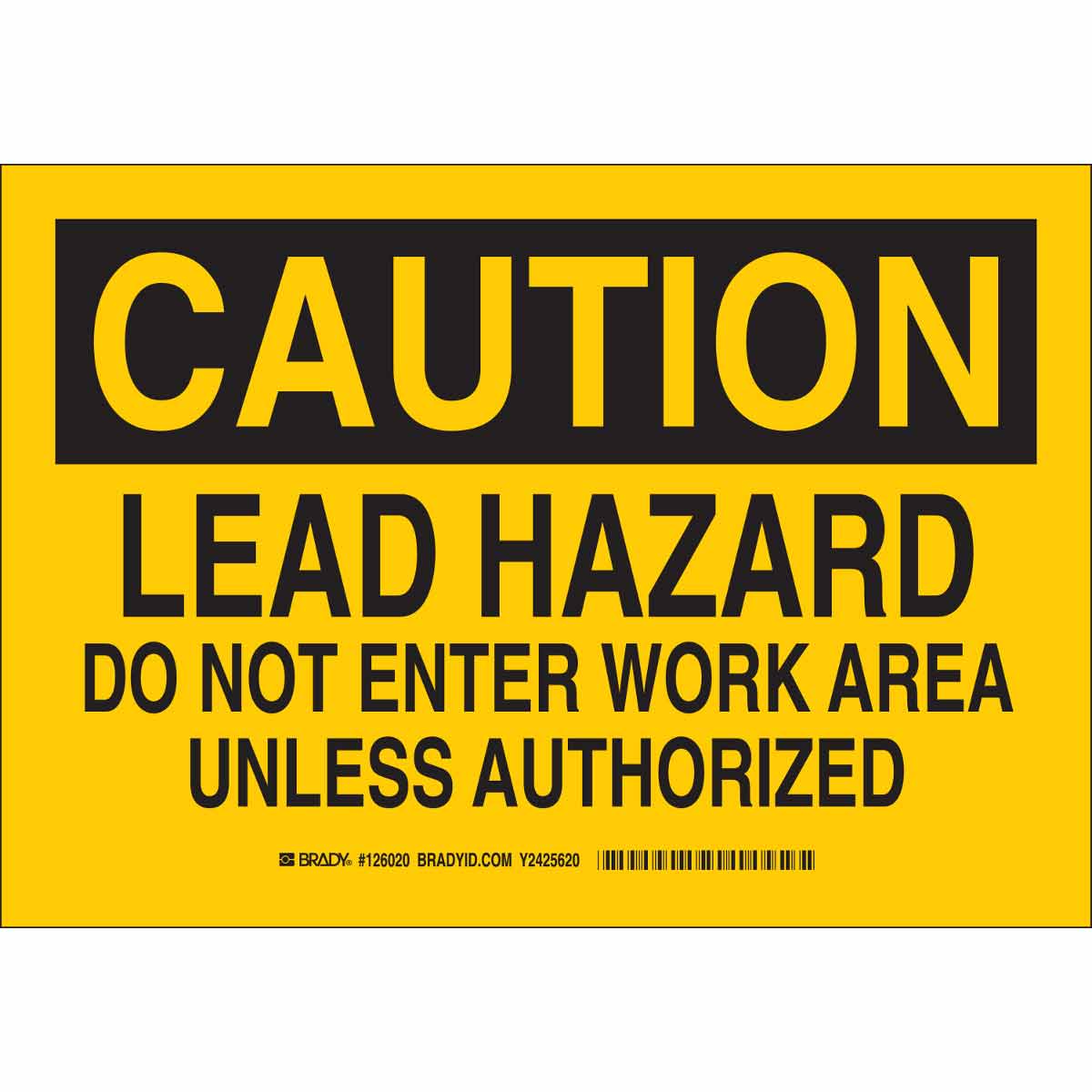 126019 B401 7X10 BLK/YEL CAUTION LEAD HAZARD
