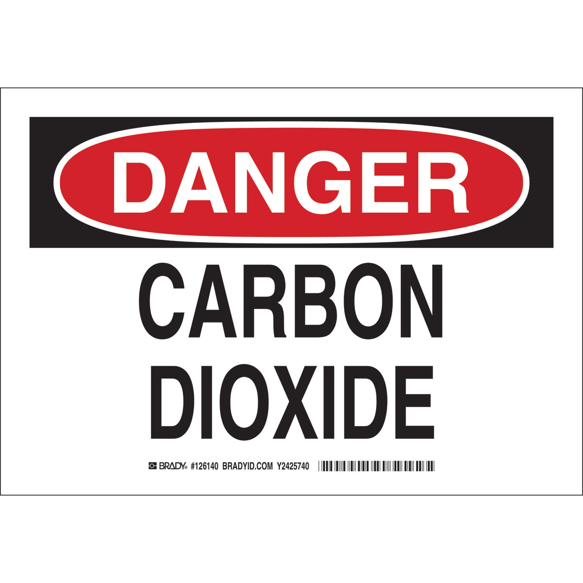 126143 B302 10X14 BLK/RED/WHT DANGER CARBON