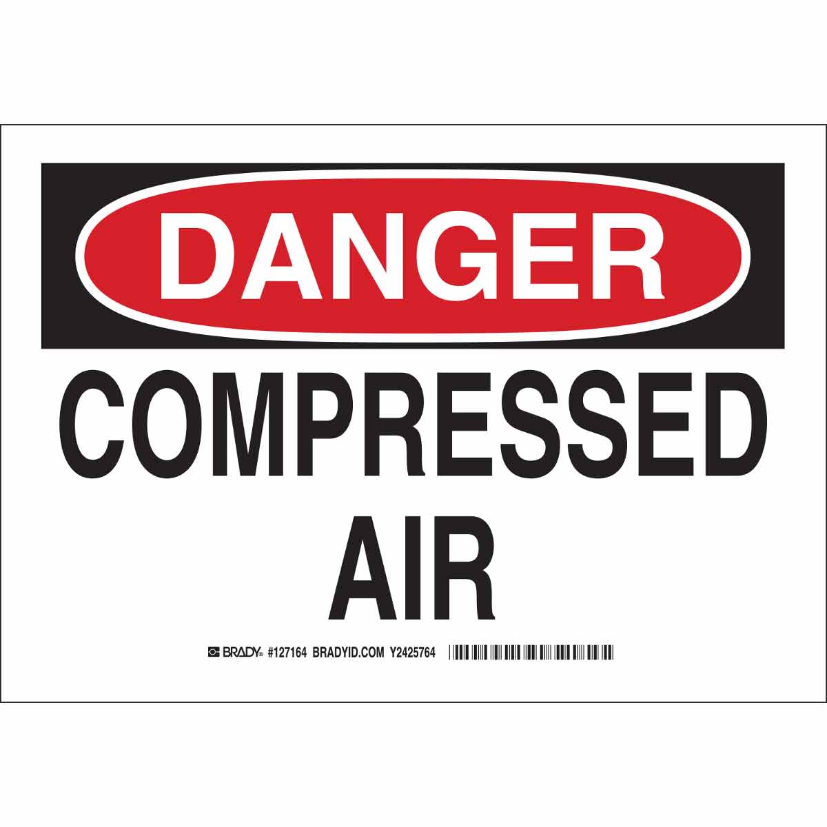 126167 B302 10X14 BLK/RED/WHT DANGER COMPRESSED