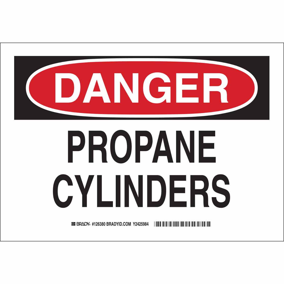 126383 B302 10X14 BLK/RED/WHT DANGER PROPANE